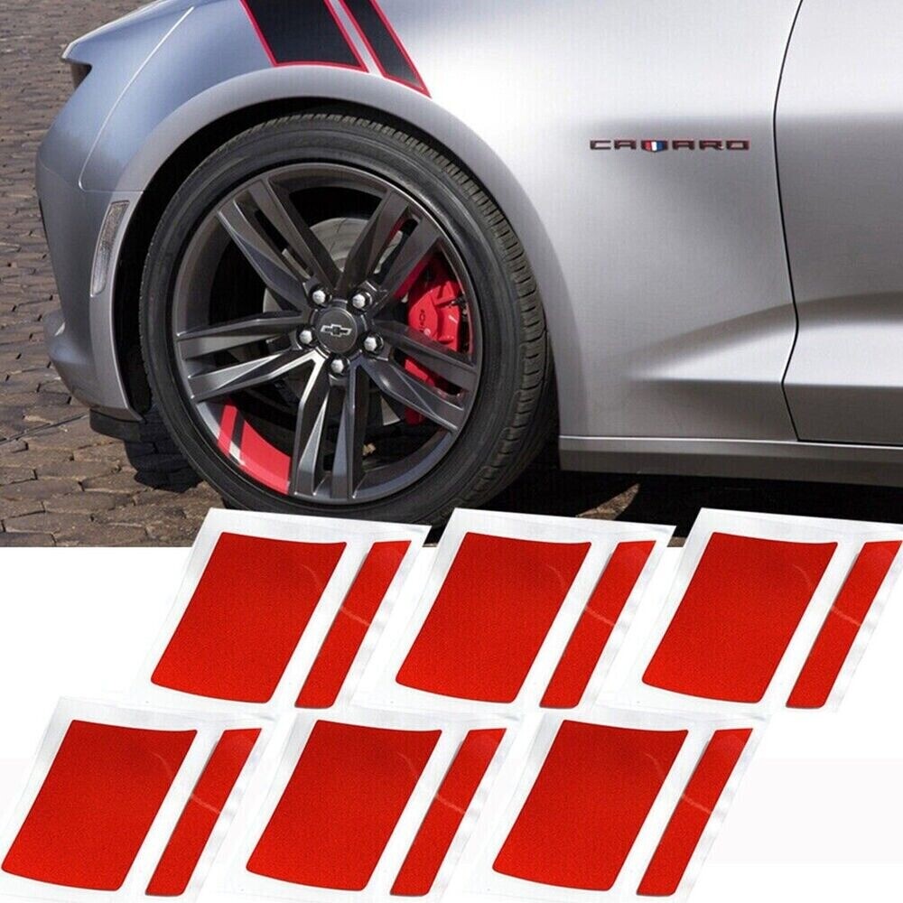 for Chevy Camaro SS Redline Wheel Rim Sticker Stripe Hash Marks Decal Parts Red n
