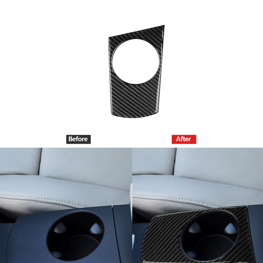 Carbon Fiber Center Console Water Cup Plate Trim for BMW X3 2004-2010