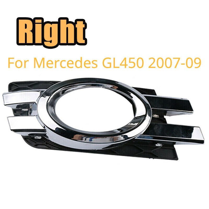 Fit for Mercedes GL450 2007-2009 Right Chorme Front Bumper Fog lamp Grille Cover Q