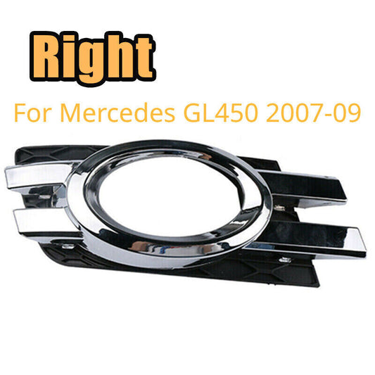 Fit for Mercedes GL450 2007-2009 Right Chorme Front Bumper Fog lamp Grille Cover Q