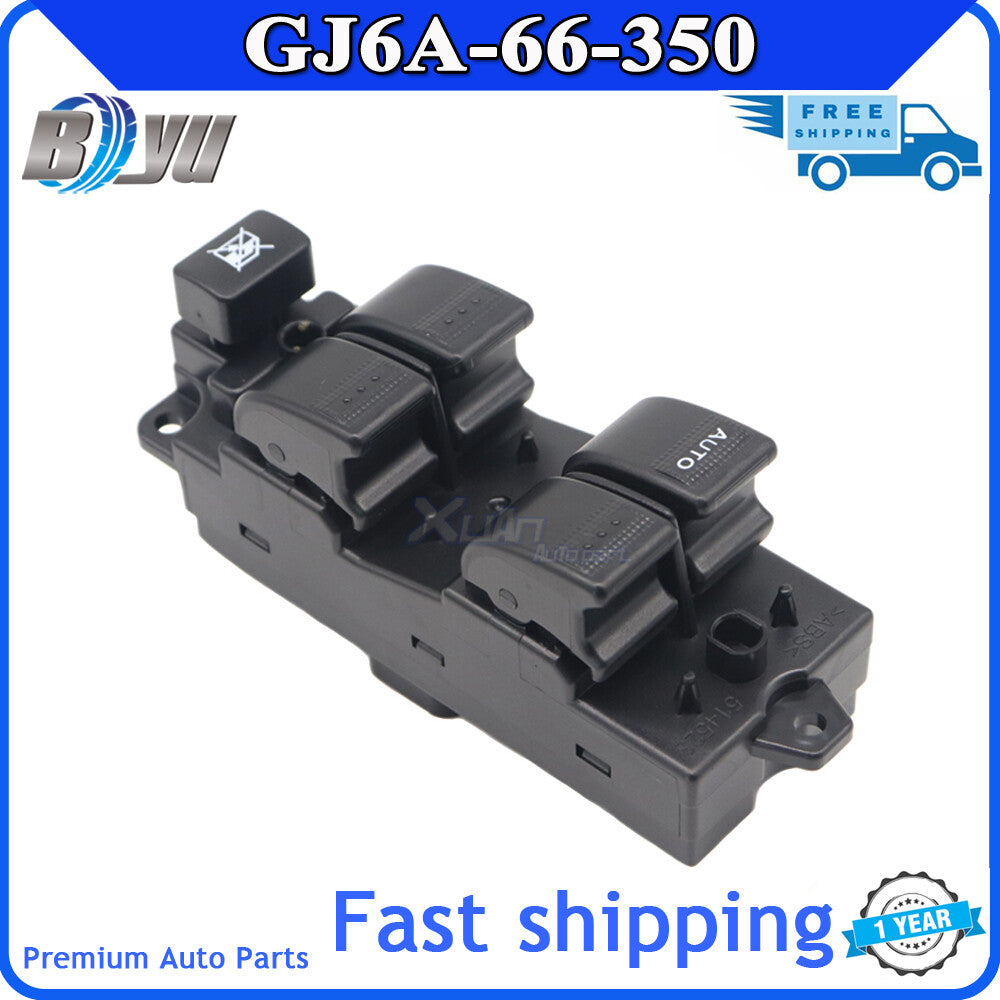 Brand new black GJ6A-66-350A power window master switch for Mazda 6 (2003-2005). v