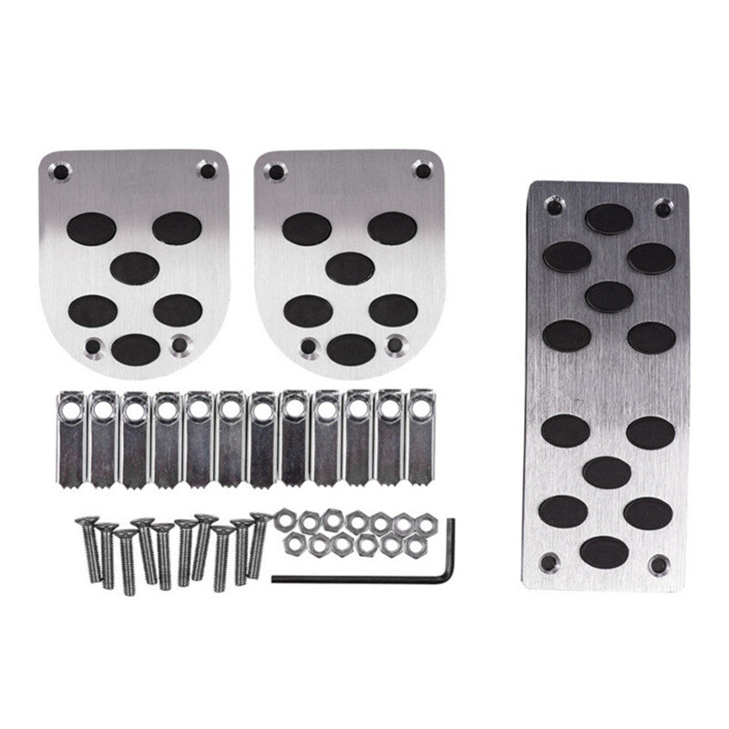 3x/1 Set Manual Gear Drive Pedal Foot Mats for Cars, Gas Brake Pedals, Anti-Slip Protective Covers n