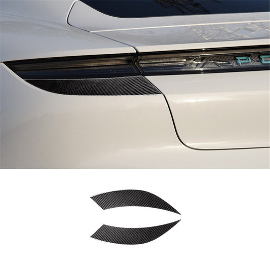 Carbon Fiber Rear Taillight Eyebrow Decorative Trim for Porsche Taycan 2019-2022