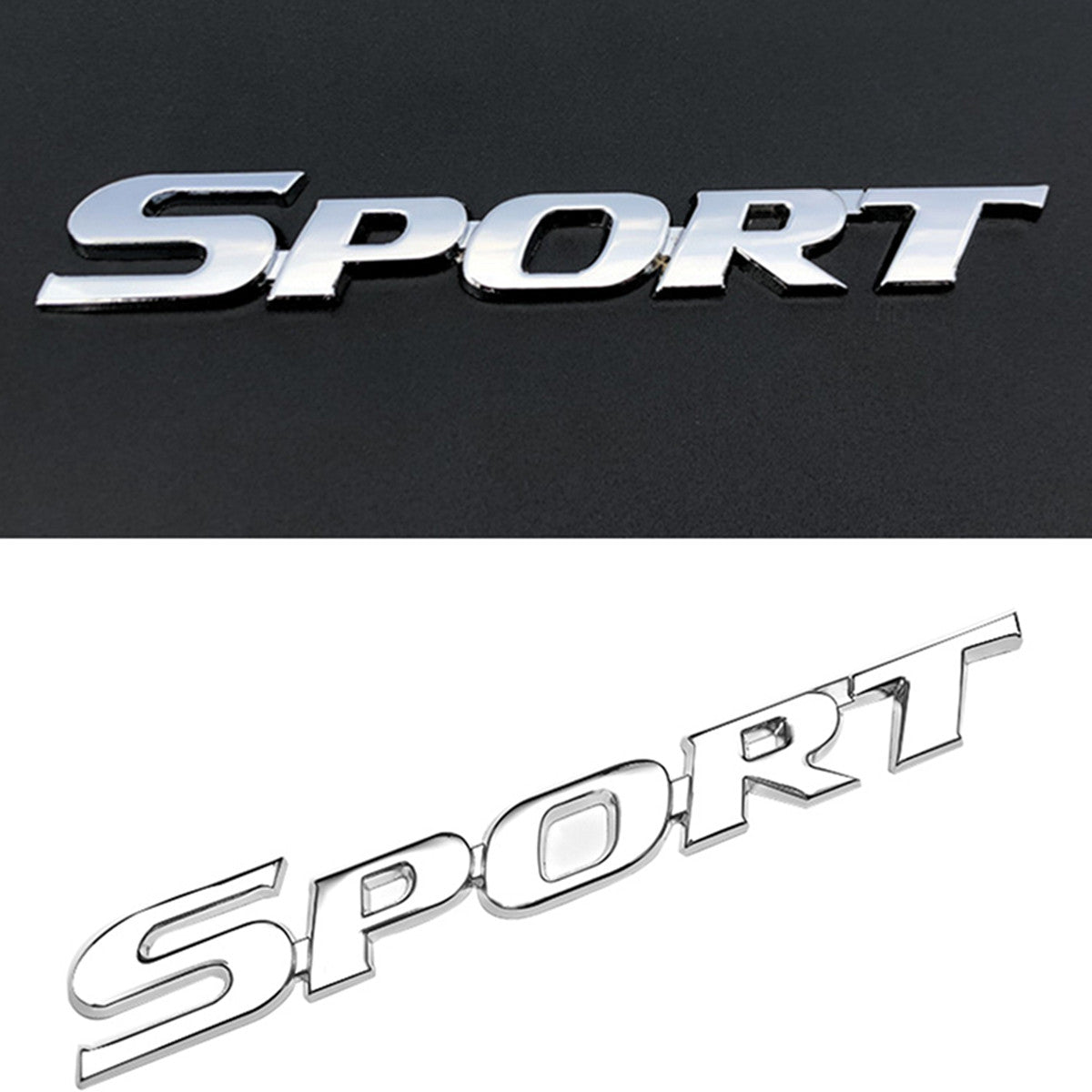 3D Metal Silver Sport Car Trunk Rear Fender Door Emblem Badge Decal Sticker
