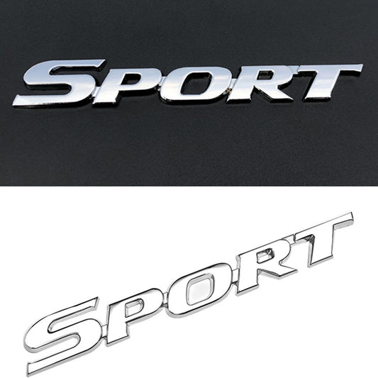 3D Metal Silver Sport Car Trunk Rear Fender Door Emblem Badge Decal Sticker