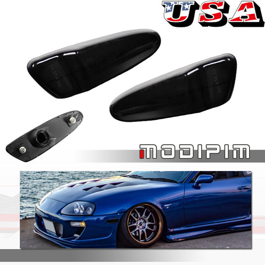 Suitable for 1997-1998 SUPRA MK4 smoked front bumper side marker light lens kit- v