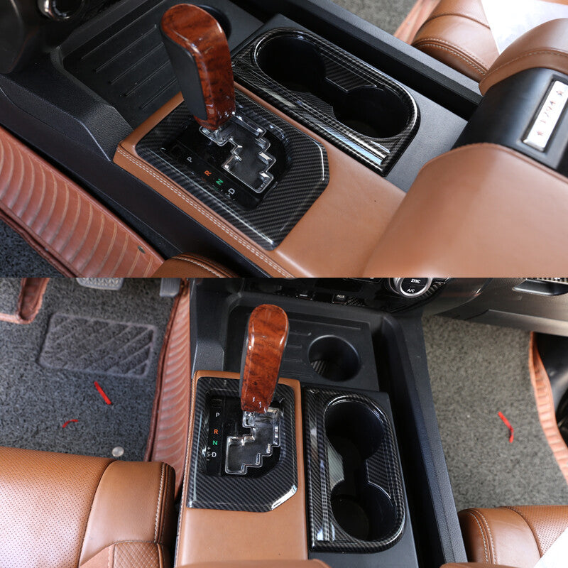 Carbon fiber gear panel and cup holder cover for Tendera 2014-2021 ABS n