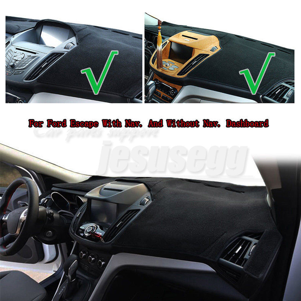 for Ford Escape Kuga 2013-2017 LHD Black Sun Shade Visor Pad Dashboard Cover Mat