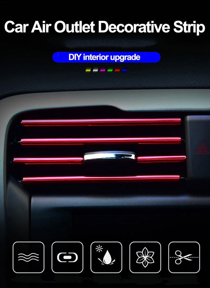 Car air conditioning socket decorative molding trim strip in red for Lexus (10 pieces)
