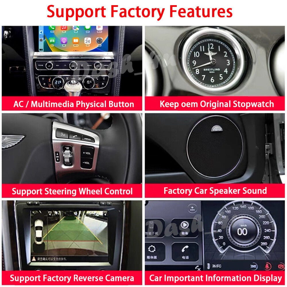 for Bentley GT 2005-2019 Android 13 Car Radio 10.9 Screen GPS Navi