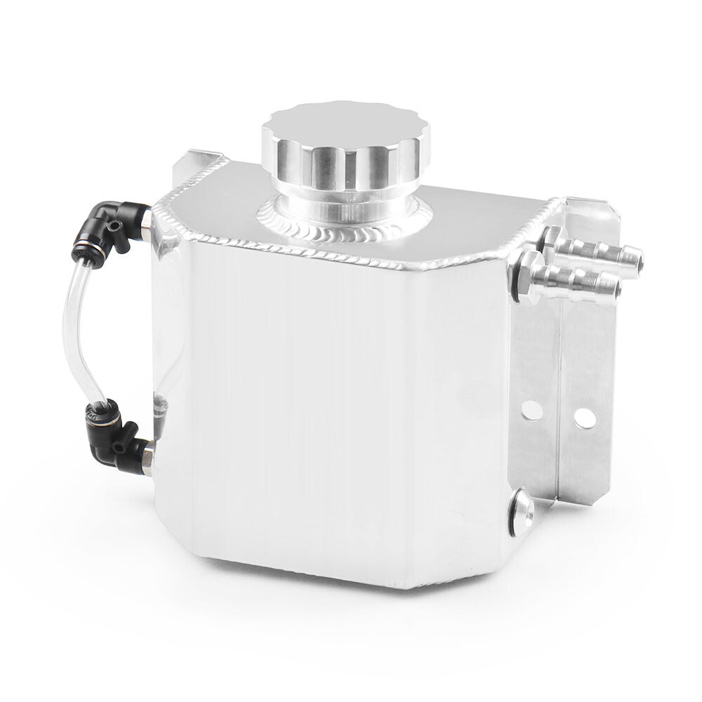 Universal Radiator Coolant Overflow Bottle Recovery Water Tank Reservoir Silver