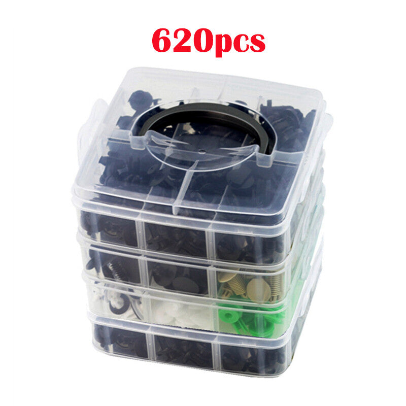 620-piece pack, 24-yard, 4-layer plastic fasteners for car bumpers and mudguards - repair parts clip n