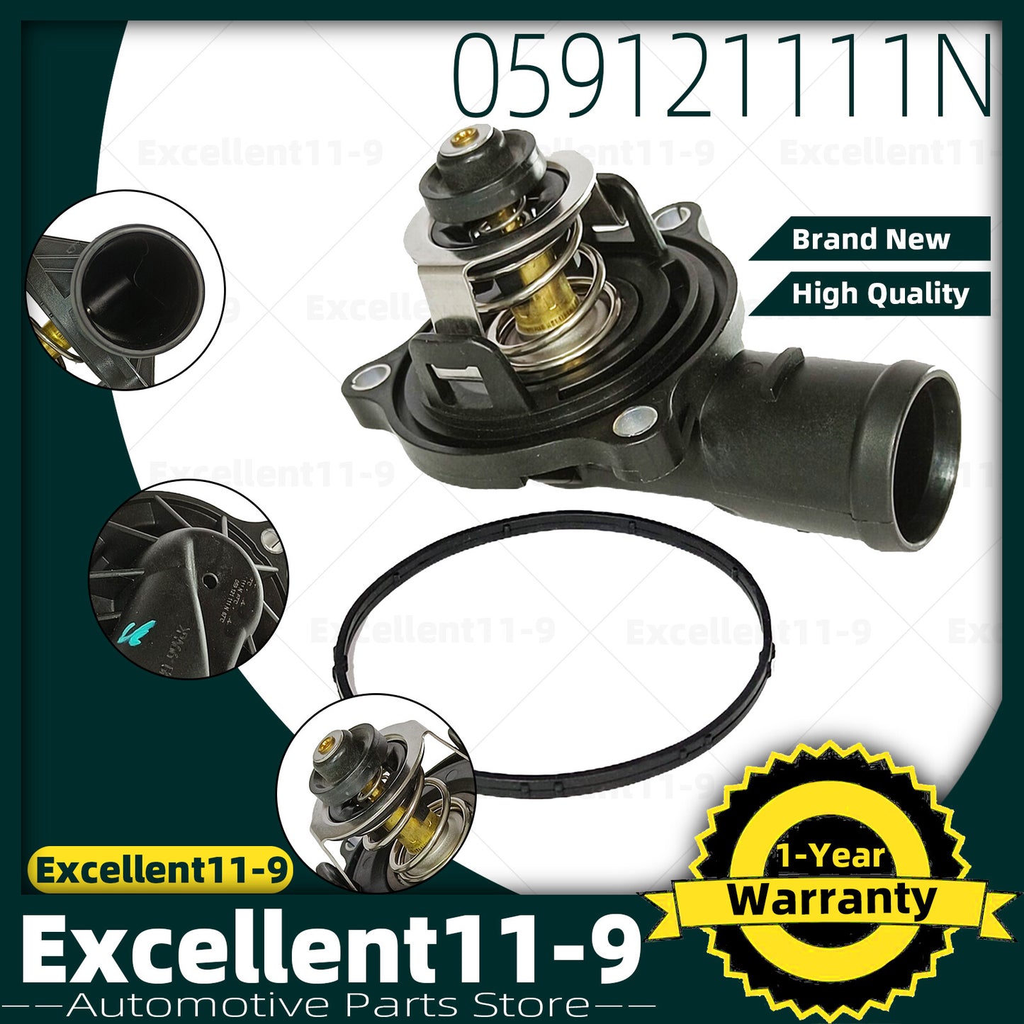 Engine thermostat with rubber ring suitable for Touareg, for Audi Q7, A4, A6, for A8 #0591211N- n