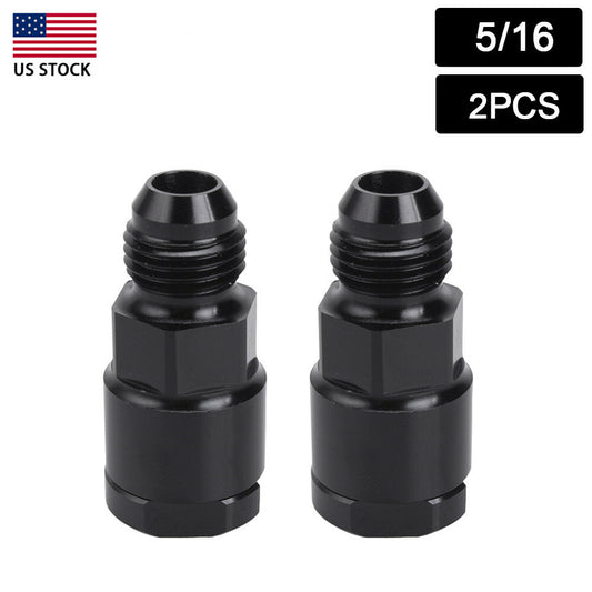 US Black 2Pcs Fuel Line EFI Adapter 6AN Male Fit 5/16 Fuel Rail Quick Connect Q
