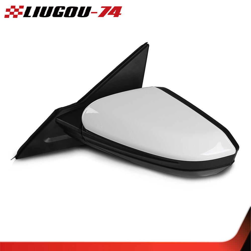 Mirror Assembly White Fits 16-21 for Honda for Civic Coupe Sedan Left Driver LH Side - v
