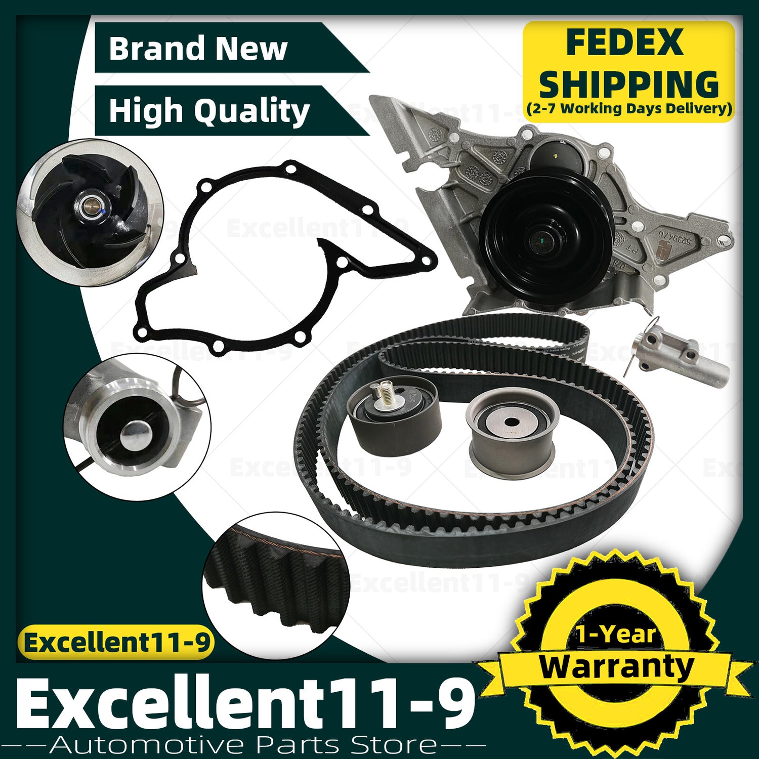 Timing belt kit for Audi S4/A6 Quattro/RS4 2.7T engine #078109119J #078121006- n