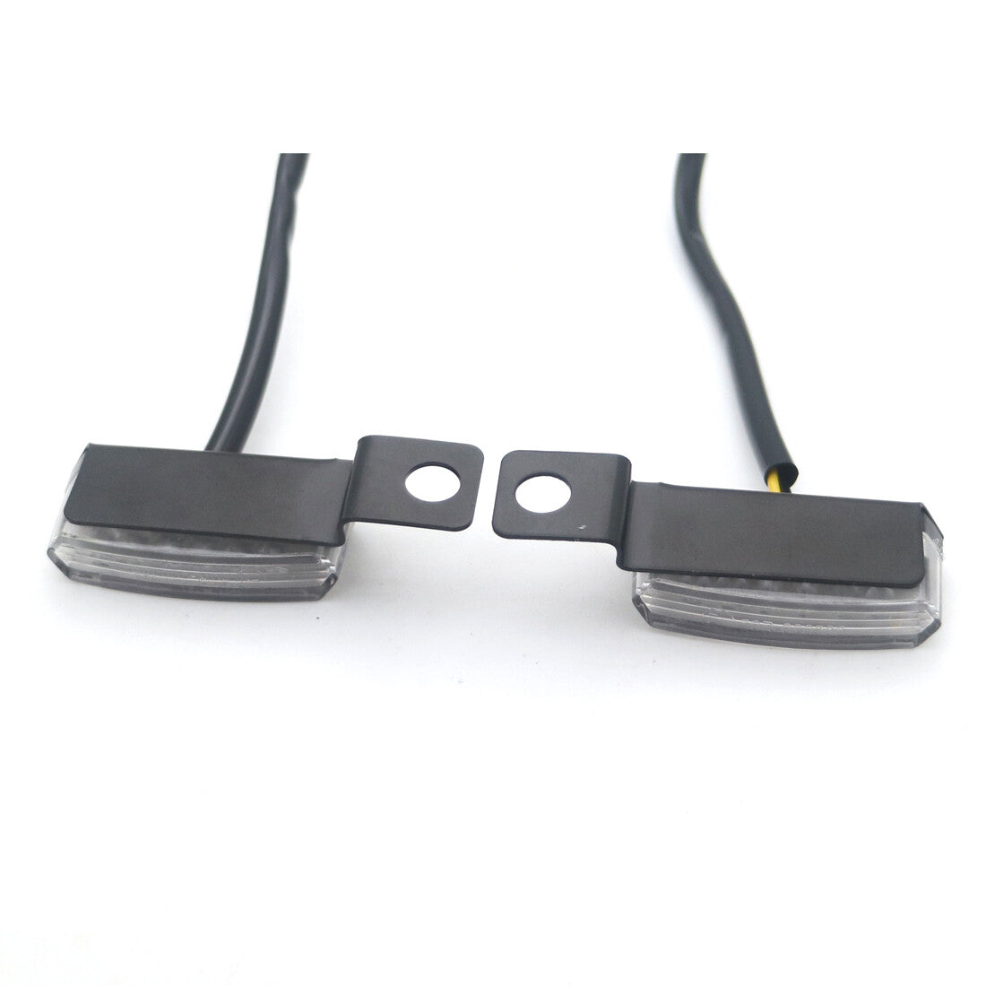 Black for Mini LED Brake Clutch Lever Mount Turn Signal Lights for Harley for Honda Cafe Q