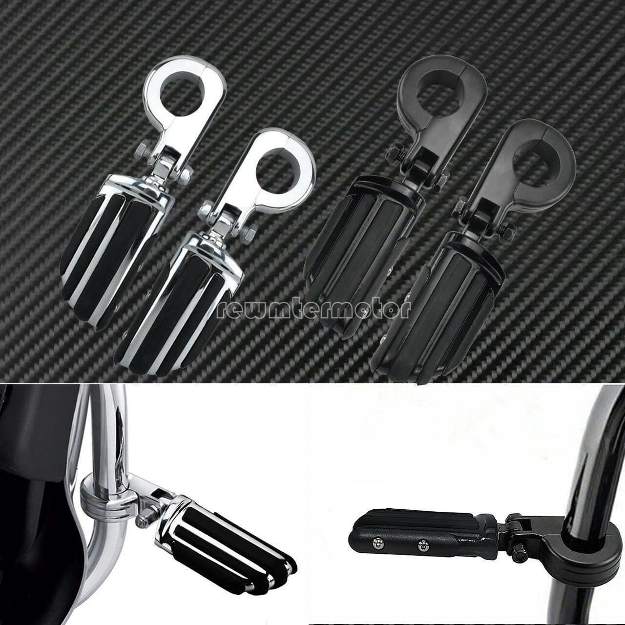 1 to 1 1/4 Highway Foot Pegs Footrest Engine Guard Clamp Short Mounting Kit