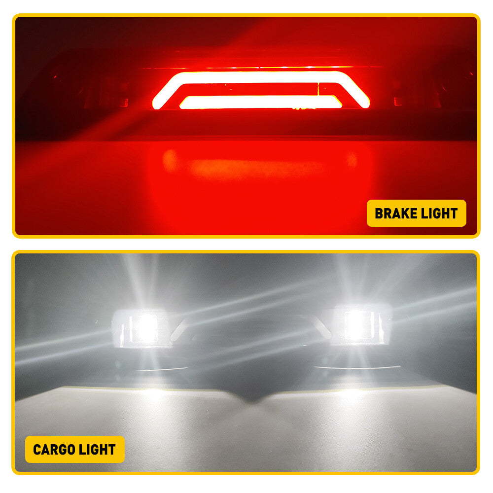 Smoked LED 3RD third brake light and rear taillights suitable for 2009-2014 F-150s. n