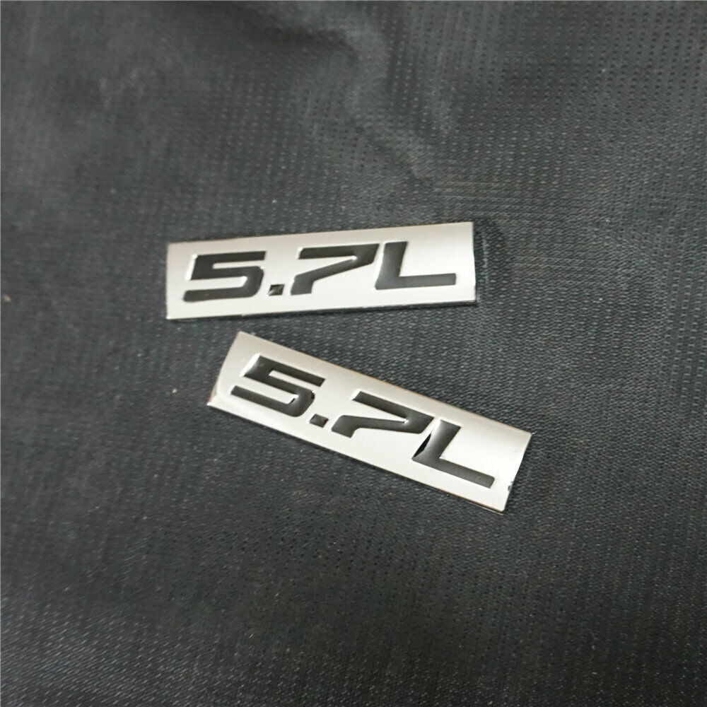 2x Chrome Black 5.7L Metal Badge Sticker Emblem Decal 4x4 Engine Sedan v8 Pickup