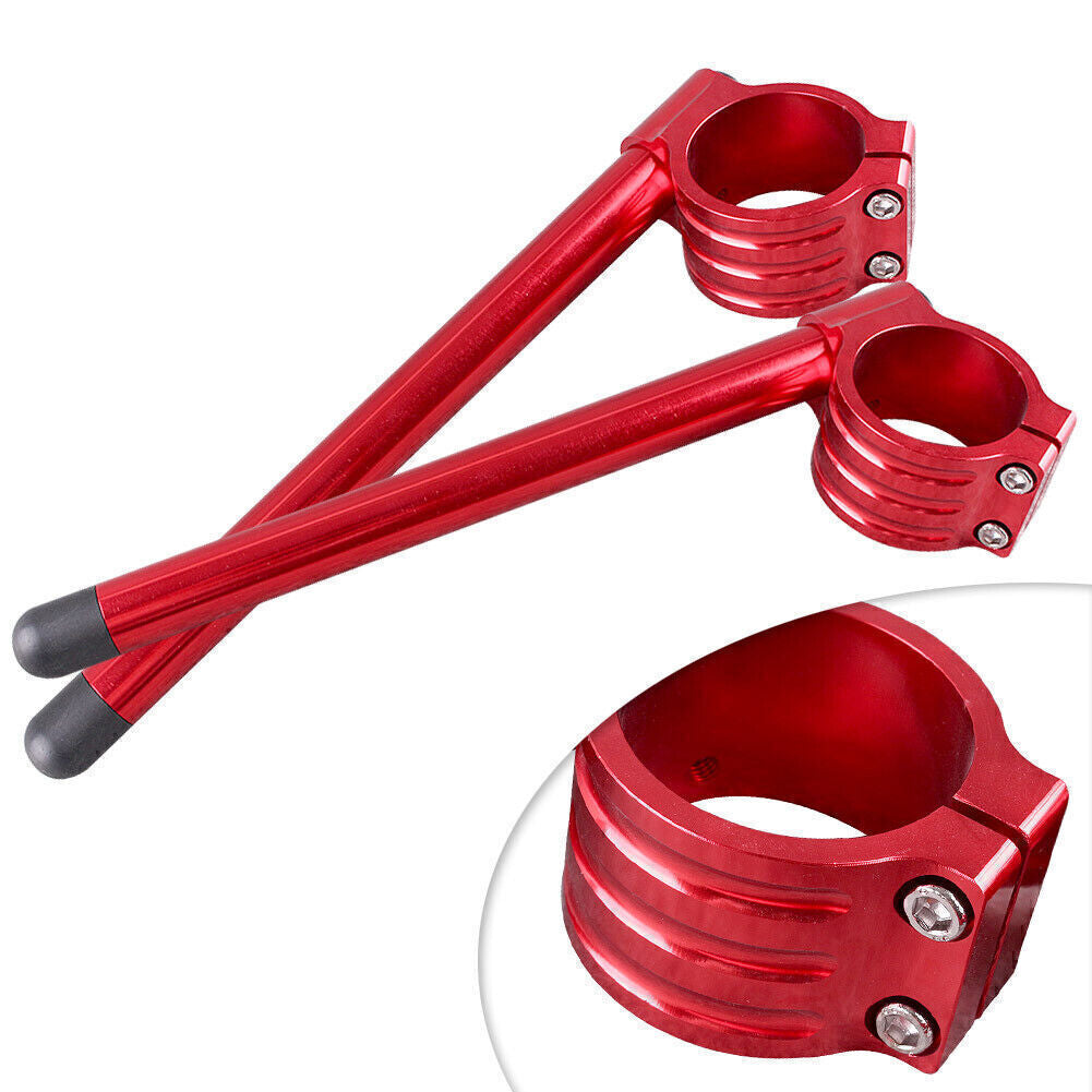 for Suzuki GSXR 1000 600 750 TL1000Rx 50mm Fork Clip On ons Handle Handlebar Red Q