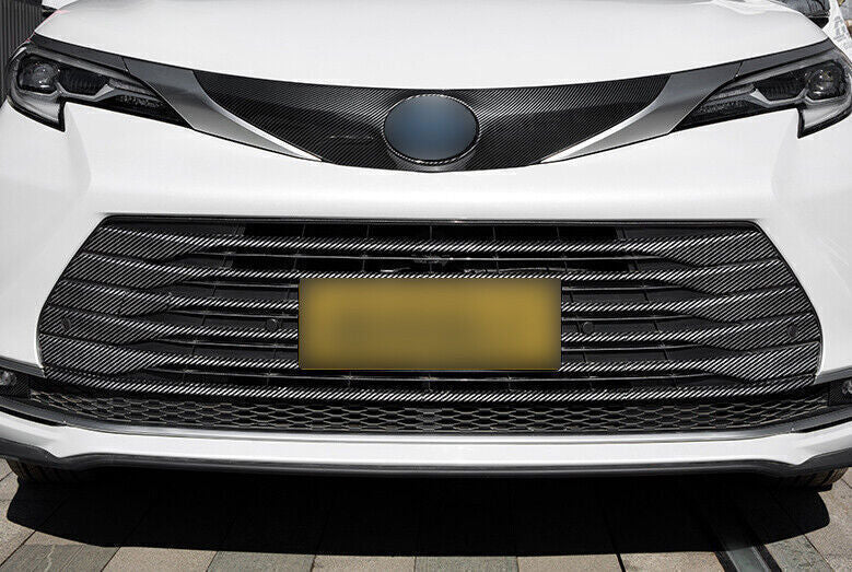 Carbon Fiber Grill Strip Front Center Mesh Grille Trim for Toyota for Sienna 21-24