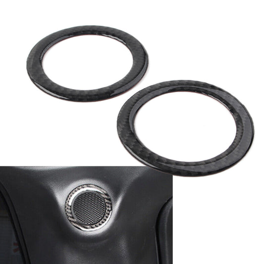 Fit for Jeep Grand Cherokee 2x Carbon Fiber Rear Audio Speaker Ring Trim Cover