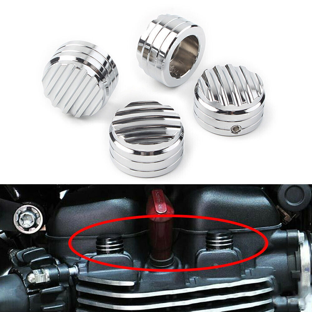 For Thruxton 1200 2016-2019 2018 4x Chrome Billet Machined Head Bolt Cover Cap Q