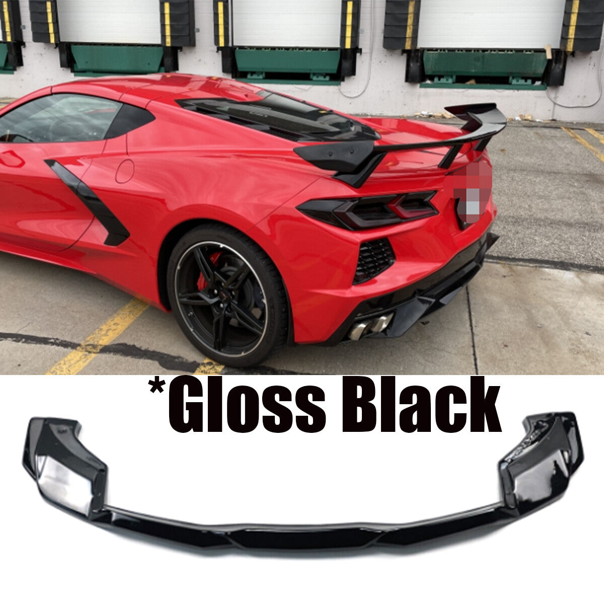Gloss Black V2 Add-On Rear Bumper Diffuser Spoiler for Corvette C8 Z51 2020-2023 n