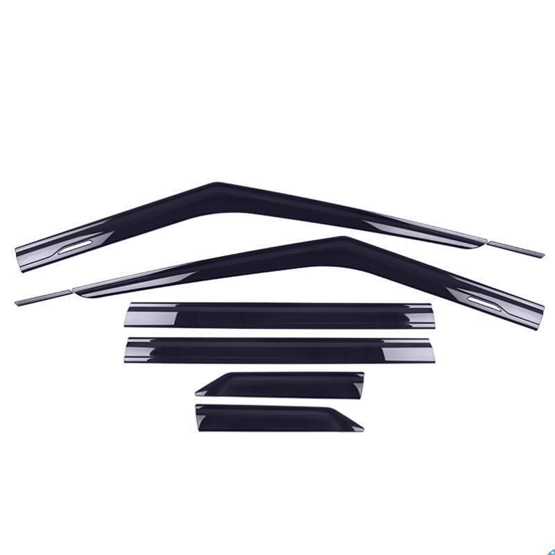 for Mitsubishi Outlander 22+ silver+black Window Visor Vent Sun Shade Rain Guard