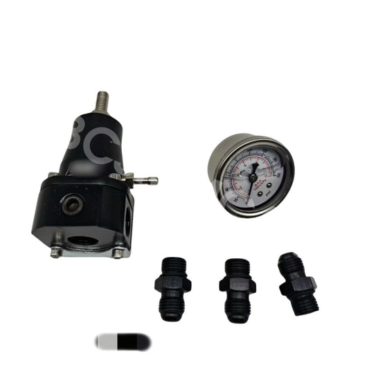 Fuel Pressure Regulator 30-70 PSI Injection W/Oil Gauge 3 AN6 Fitting 3 Washers Q