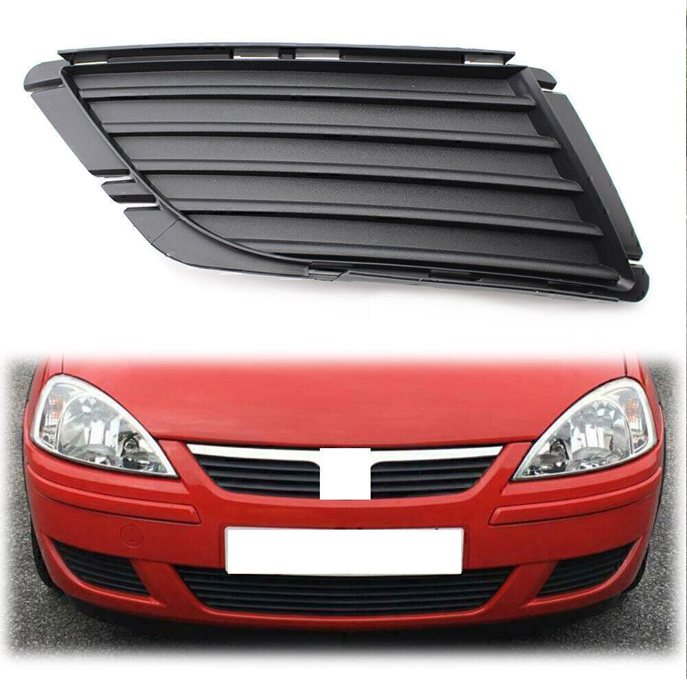 1Pc Front Bumper Fog Grille Right Fit for Vauxhall for Corsa C 2003-2006 05 Black