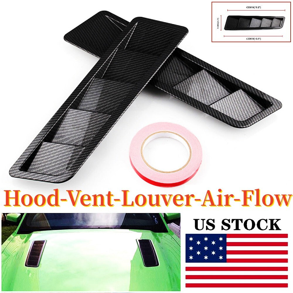 American 2x SUV range hood vent, Louver cooling panel trim, ABS carbon fiber exterior parts - n