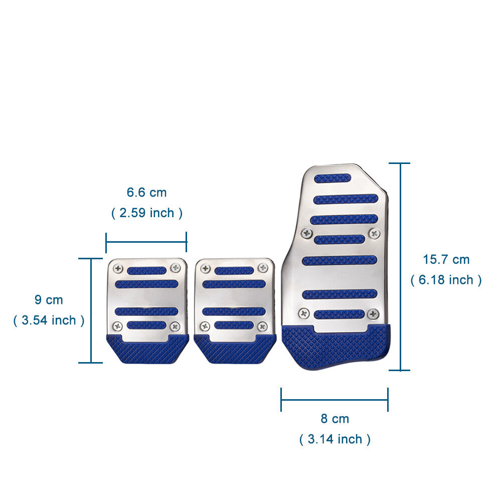 3x Car Pedal Pads Auto Sports Clutch Brake Pad Cover Nonslip Foot Pedals MT Car