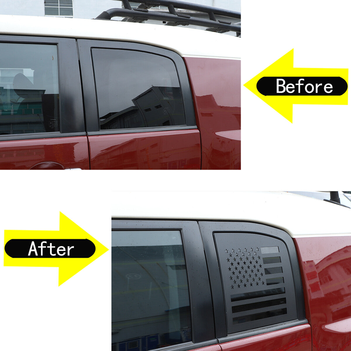 Rear window trim frame for Toyota FJ Cruiser 2007-2021 (Aluminum)