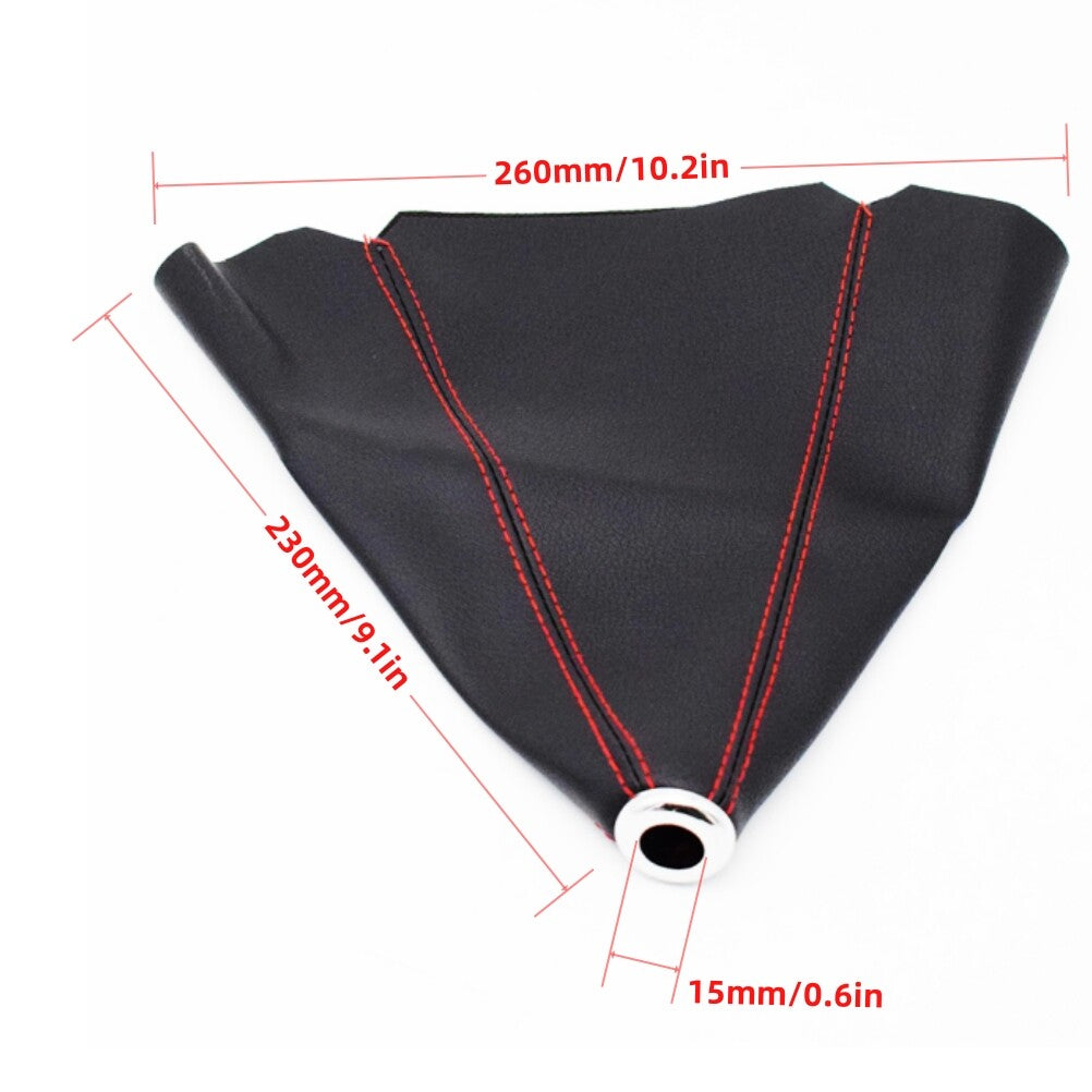 1X PU Leather Red Line Car Gear Shift Stick Gaiter Boot Dust Proof Cover Black Q