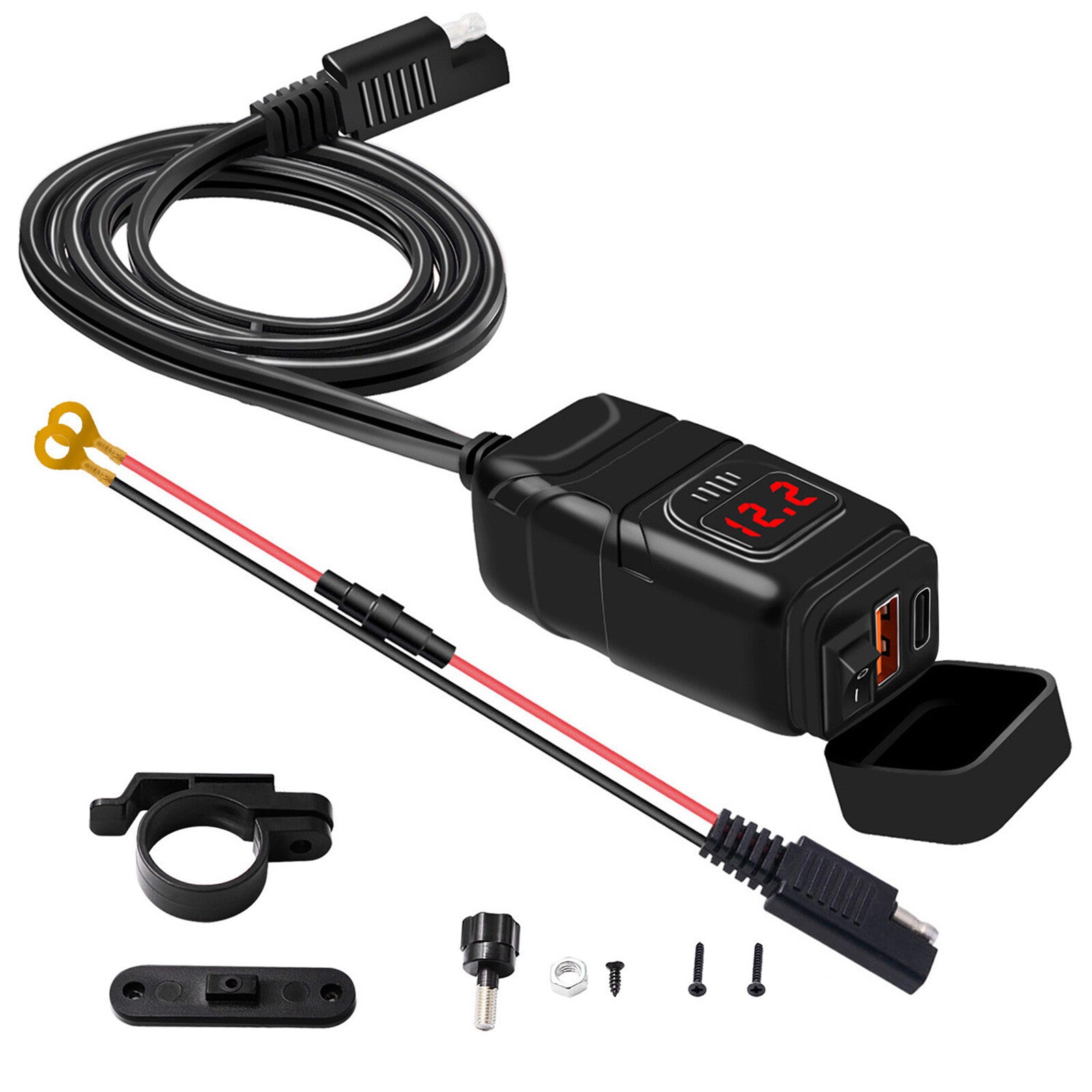 1 PC Motorcycle Dual USB For Phone QC 3.0 Quick Fast Charger Adapter Accessories