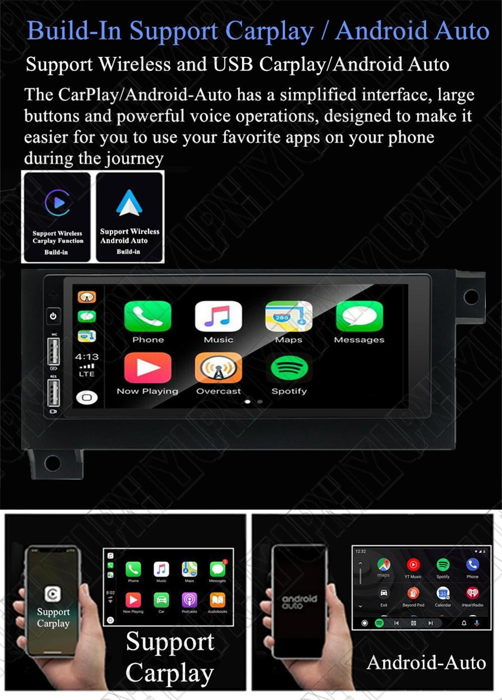 6.8For Android 13 Car Stereo Radio GPS Carplay for Chrysler / for Dodge / for Plymouth