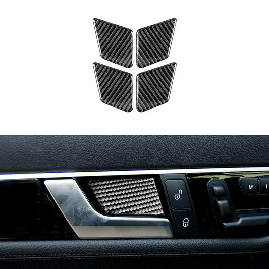 Carbon Fiber Door Handle Tray Trim for Mercedes-Benz C E-Class W204 W212 2009-15