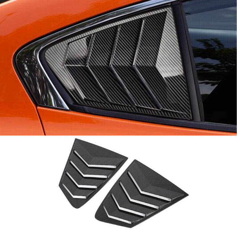 2PCS Carbon Fiber Car Rear Window Louver Cover Trim for Mazda 3 Axela 2019-2021