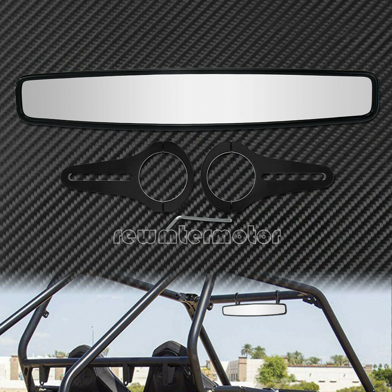 Universal UTV Rear View Mirrors 1.75 Roll Bar Fit for Polaris RZR800 1000 XP900