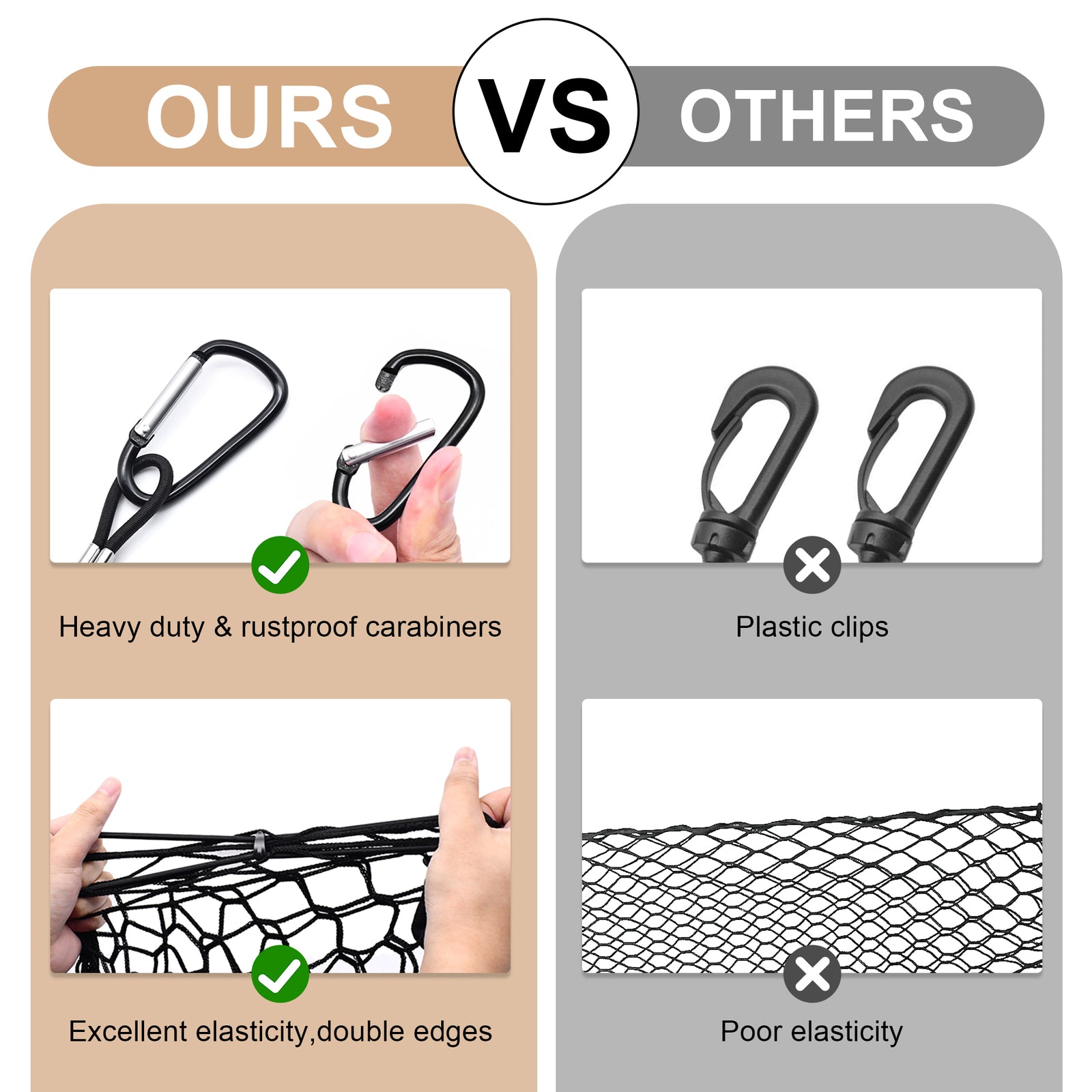 Rear trunk envelope-style mesh cargo net suitable for Tahoe Suburban 2015-2024. n