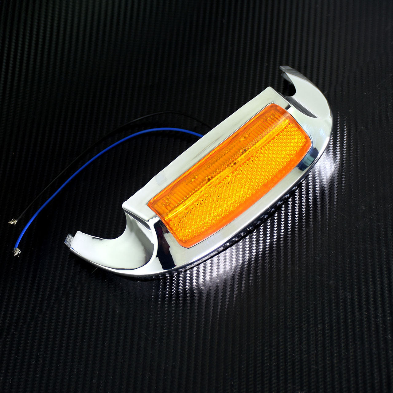 Front LED Fender Tip Amber Light Fit for Harley Electra Glide Road Glide 2009-up Q