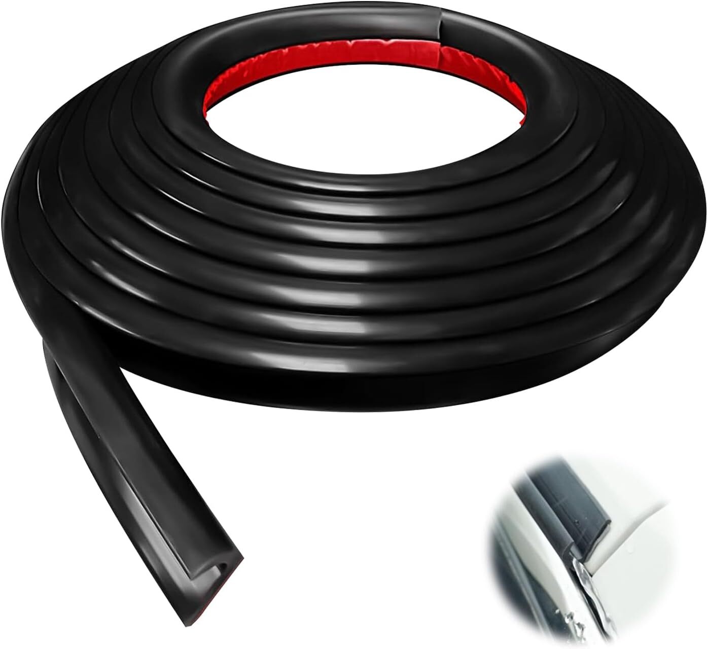 Black 16ft For Winnebago RV J-Shape Rain Gutter Drip Rail PVC with Adhesive Tape