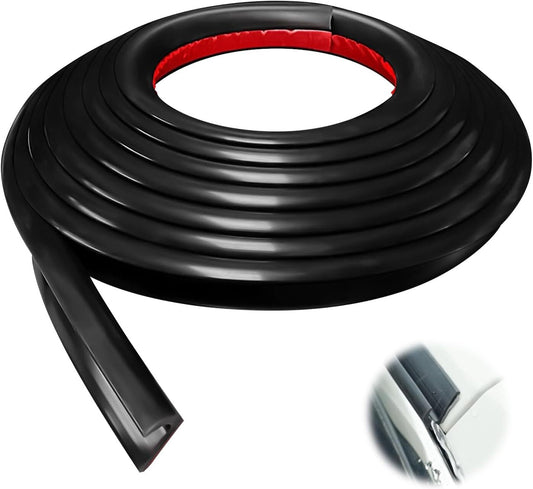 Black 16ft For Winnebago RV J-Shape Rain Gutter Drip Rail PVC with Adhesive Tape