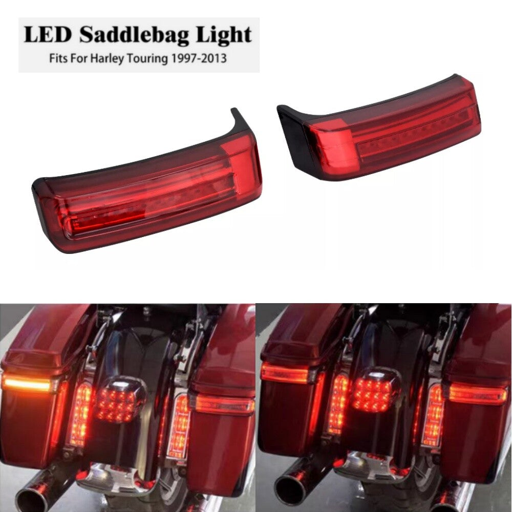 Red LED Saddlebag Run Brake Turn Signal Light for Harley Touring Electra Glide