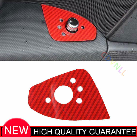 for Audi TT 2008-2014 Red Carbon Fiber Inner Main Driving Knob Button Cover Trim