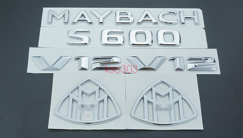 Chrome S600 + for MAYBACH + 4 MATIC Emblem Auto Front Badge for AMG S600