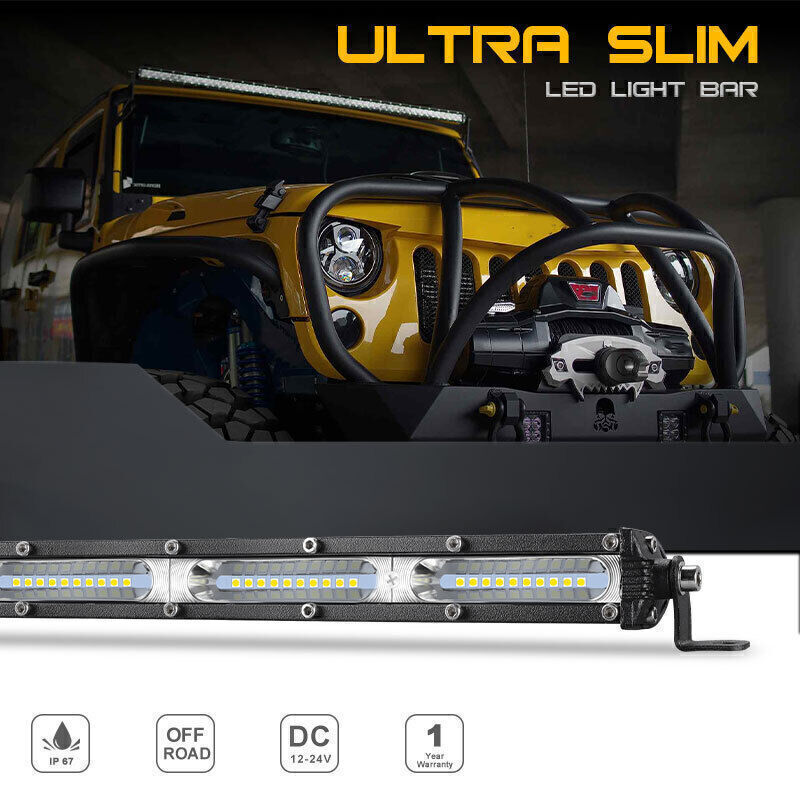 20inch 180W LED Light Bar Single Row Wide Flood Work Lamp Truck SUV ATV 4WD 22