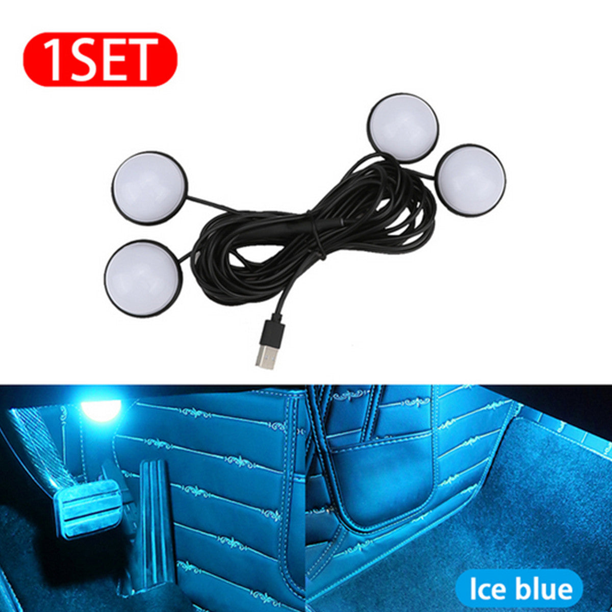LED Car Interior Accessories Floor Decorative Light USB Atmosphere Ambient Lamp